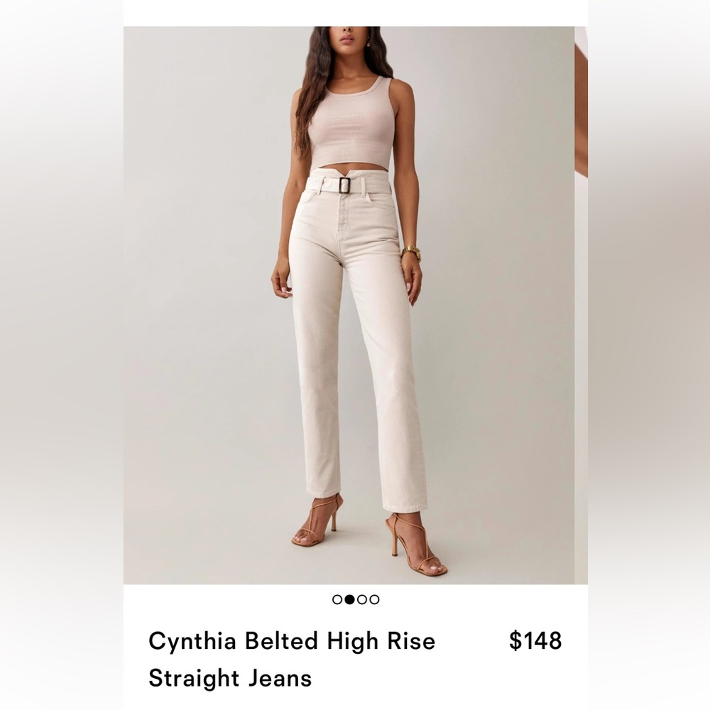 Reformation Cynthia Belted High-Rise Jeans